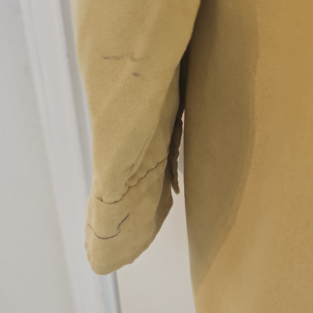 Vintage Chicos 2 Piece Suede Tank and Button-Up Blouse Size 2 Yellow - Picture 11 of 13